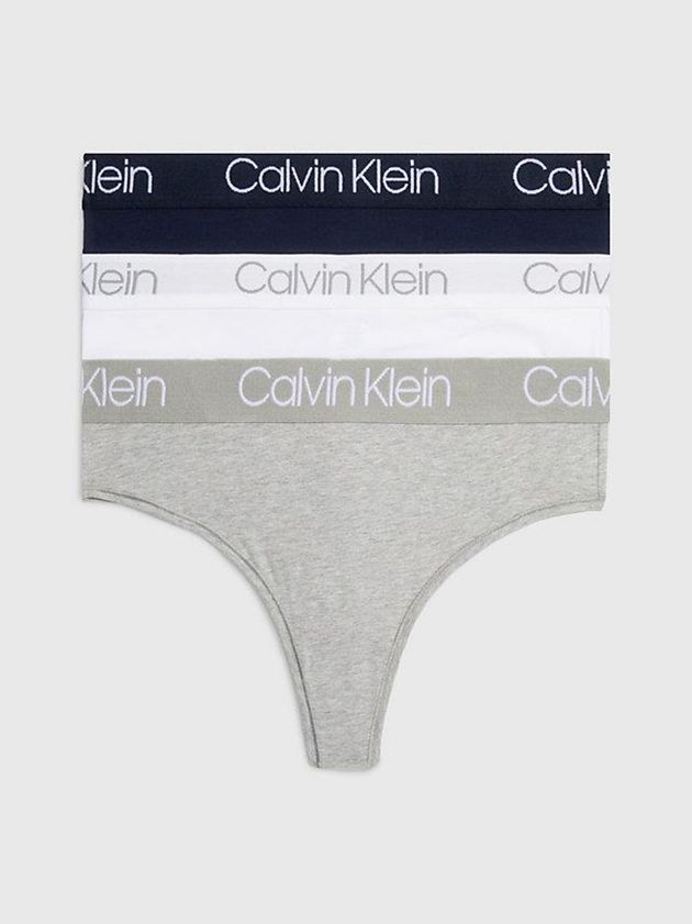 Calvin Klein USA 3 Pack High Waisted - Body Womens Thong Grey 1427583-AO